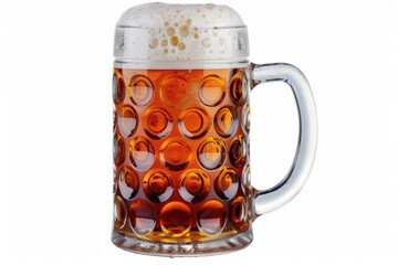 A close-up shot of a beer mug filled with plenty of bubbles, perfect for capturing the essence of a frothy brew