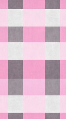 Fototapeta premium Checkered, Pink and Black Fabric, Abstract Image, Texture, Pattern Background, Wallpaper, Cover and Screen for Smartphone, PC, Laptop, 9:16 and 16:9 Format