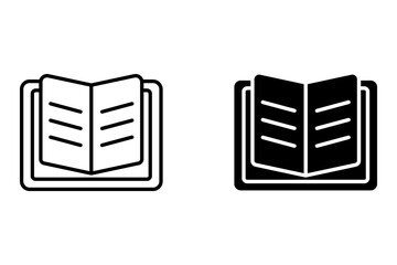 Book icon set. open book icon vector. ebook icon