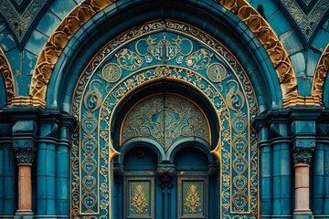 Obraz premium Ornate Synagogue Doorway Close-up