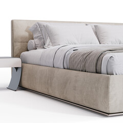 Modern Elegance: Bed for Stylish Bedroom transparent png bedroom furniture architectural visualization interior shadow 3d contemporary