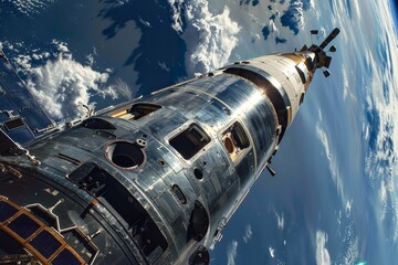 Fototapeta premium Rivalry in the Skies: The Cold War's Space Race
