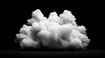 Naklejka premium White Smoke Cloud Isolated on Black Background