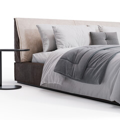 Modern Elegance: Bed for Stylish Bedroom transparent png bedroom furniture architectural visualization interior shadow 3d contemporary