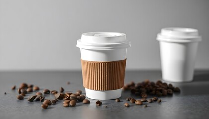 coffee cup with beans