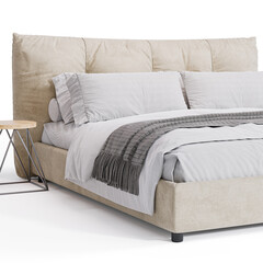 Modern Elegance: Bed for Stylish Bedroom transparent png bedroom furniture architectural visualization interior shadow 3d contemporary