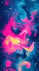 Abstract Fire Art Illustration with Colorful Smoke and Texture Design