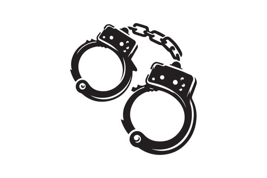 black handcuffs on white background clip art preview