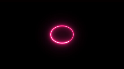 Neon figure on a dark background. A circle. Ring. abstract beautiful loading circle neon light background illustration.