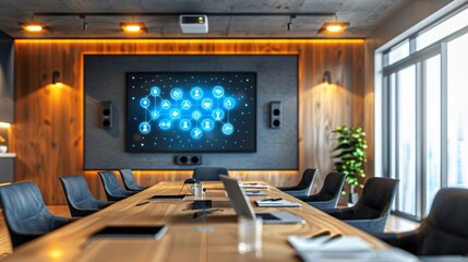 digital office meeting room interior 