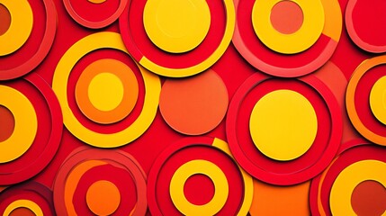 Red and yellow circular design background.