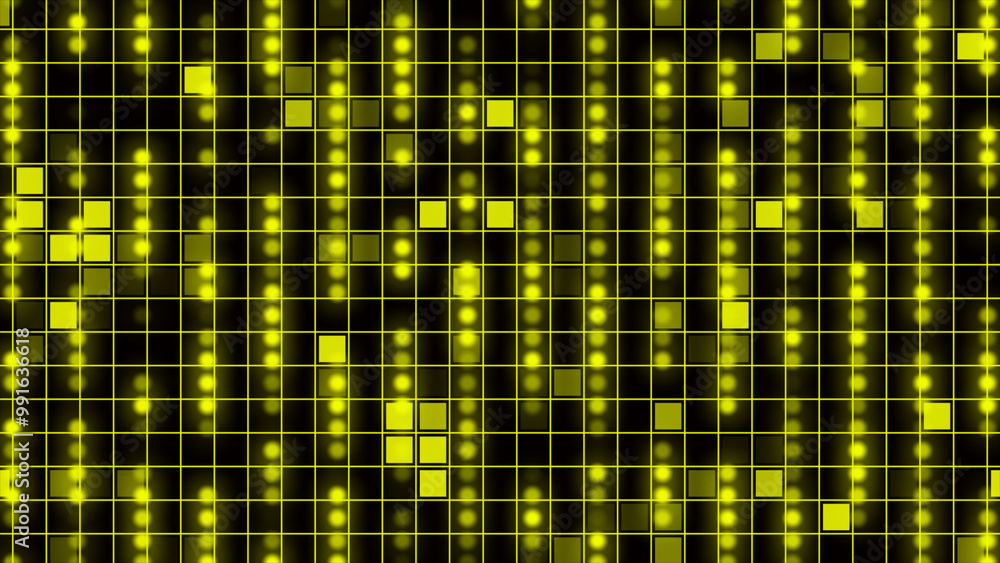 Aufkleber graphic illustration of digital technology. 3d render background made of forms with different bright