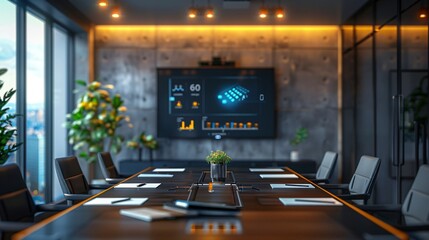 digital office boardroom interior