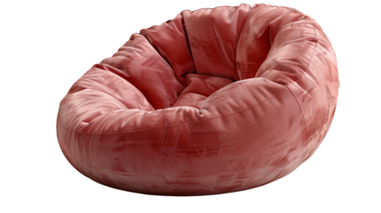Cozy high detailed pastel bean bag in a modern setting isolated on transparent background