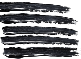 Set of black marker paint texture. Strokes isolated on white background