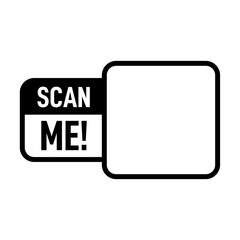 Scan me qr code on transparent background, Scan me labels sticker png