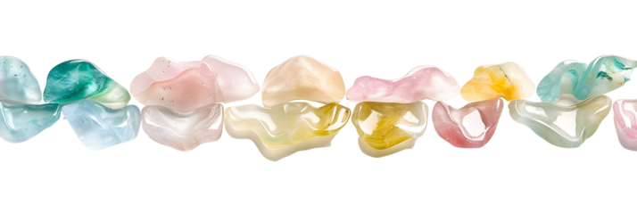 Very wavy line of mixed colorful stones 