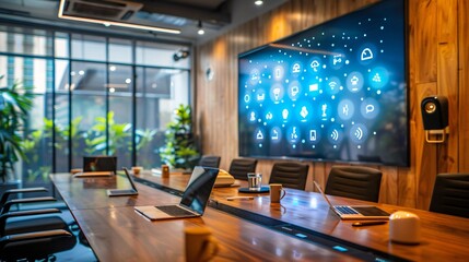 digital office boardroom interior