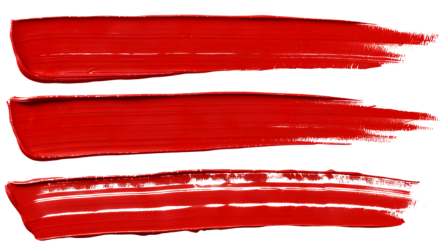 Set of red marker paint texture. Stroke isolated on transparent background - Powered by Adobe