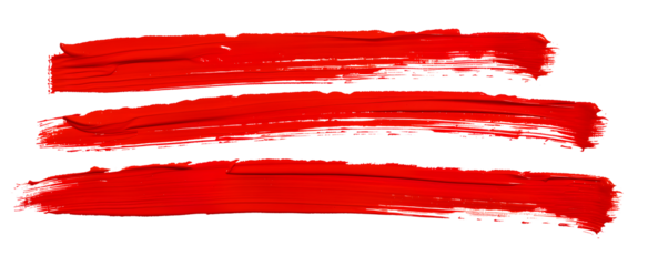 Set of red marker paint texture. Stroke isolated on white background