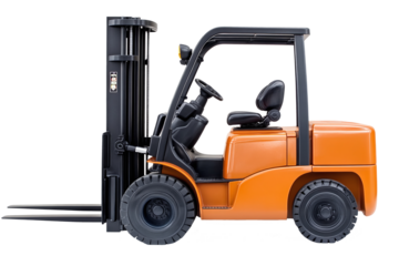 Forklift forklift delivering equipment transparent and white background. AI generate. PNG