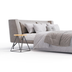Modern Elegance: Bed for Stylish Bedroom transparent png bedroom furniture architectural visualization interior shadow 3d contemporary
