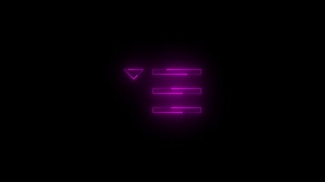 Neon show bcc icon pink glowing black background animation