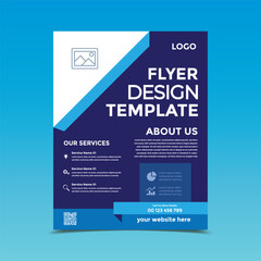 deep blue color flyer template