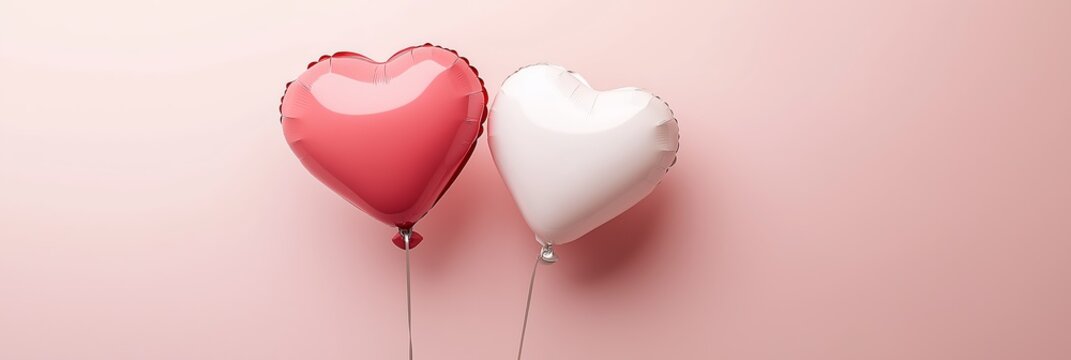Valentine's day hearts ballons with copyspace