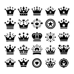 crown icons set