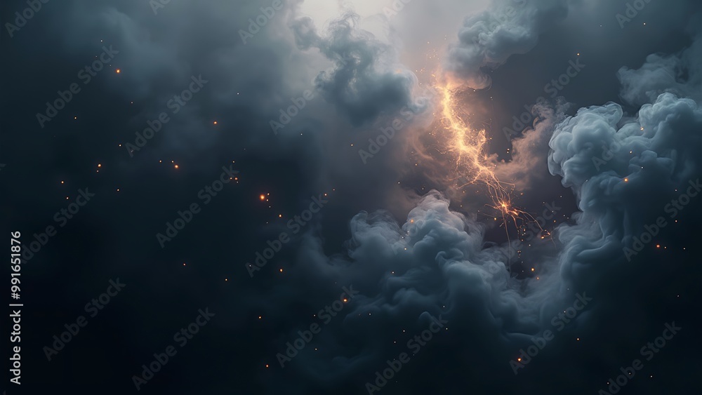 Poster a dark, smoky texture with subtle wisps of ethereal light cutting through the shadows, creating a my