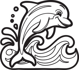 Obraz premium Dolphin coloring book page 