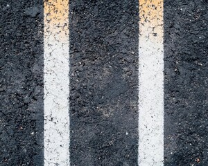 Road surface with skid marks and scattered debris, skid marks, accident aftermath