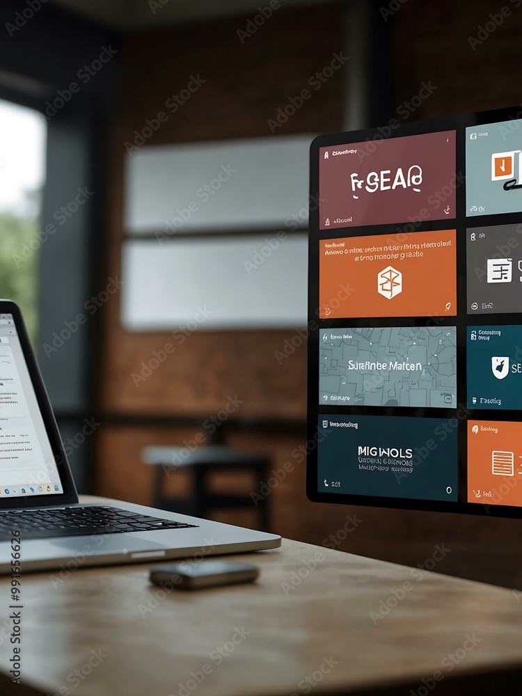 Poster e-learning website software for online student study.