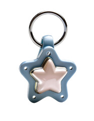 Blue star-shaped key chain