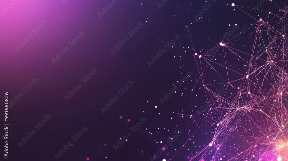 Poster futuristic data network connection on a minimalist background, with sleek geometric lines and copy s