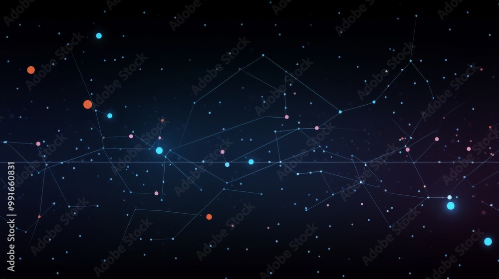 Poster futuristic data network connection on a minimalist background, with sleek geometric lines and copy s