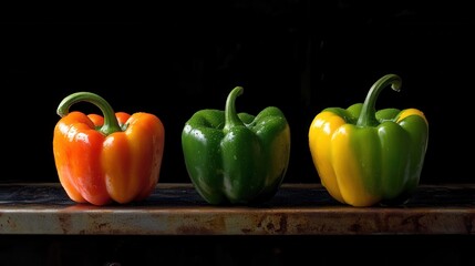 Peppers on silver. Generative AI