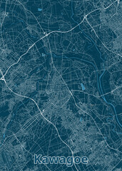 Kawagoe, Japan artistic map poster