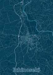 Ichinoseki, Japan artistic map poster