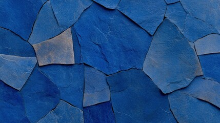 Abstract Blue Stone Wall Texture Background
