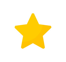 Yellow star icon symbol isolated on transparent background. PNG illustration.