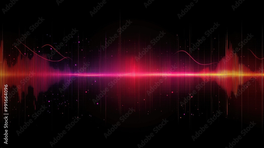 Poster a minimalist digital sound wave equalizer background with subtle waveforms and a clean design, perfe