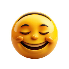 Fototapeta premium Smiling emoji with closed eyes