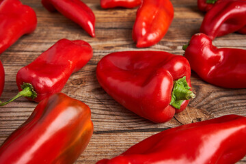 Raw organic red peppers