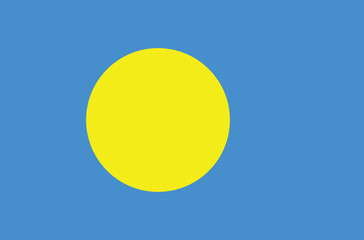 Flag of Republic of Palau. Palauan flag. National flag of Palau. Vector illustration.	

