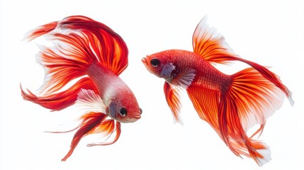 Fototapeta premium Red Siamese fighting fish. Generative AI