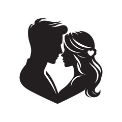 Romantic Couple Silhouette Vectors – Husband & Wife Love Illustrations