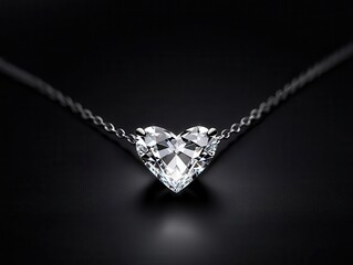Trillion-cut diamond necklace, isolated against a dark background, trillion-cut necklace, bold glamour