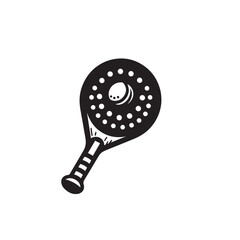 Pickleball paddle silhouette. Rackets silhouette. Pickleball paddle vector logo, icon.